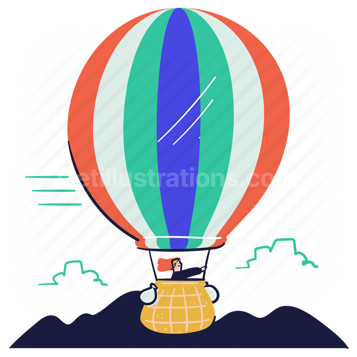 hot air balloon, travelling, international, fly, air travel, woman
